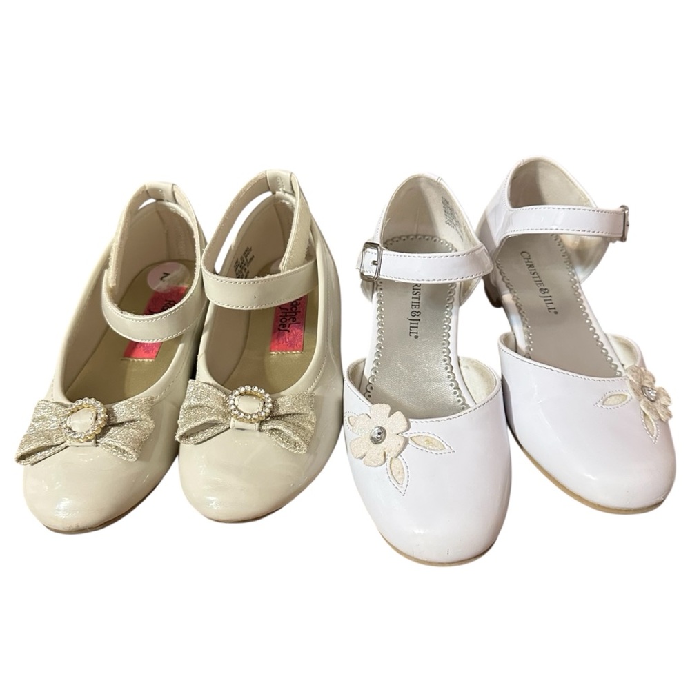 🎀BOGO 50% off 🎀 Girls dress shoe lot sz 12  Cream and White Dress Shoes
